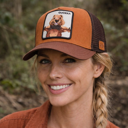 Track Wild Quokka Brown Trucker Hat | Australian Wildlife Cap